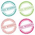 Free webinar badge isolated on white background.