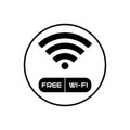 Free Wi-Fi icon symbol. Vector circle wifi sign with frame