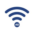 Free wi-fi point isolated logo wireless 4G