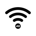 Free wi-fi point isolated logo wireless 4G