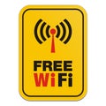 Free wi-fi yellow sign Royalty Free Stock Photo