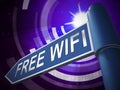 Free Wifi Anywhere Wireless Coverage 3d Illustration