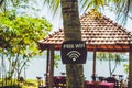 Free WiFi arrow on the beach