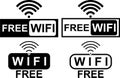 Free WiFi badge set used to indicate public wireless internet access Royalty Free Stock Photo