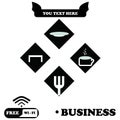Free wifi business cafe icon design illuatration