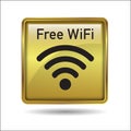 Free WiFi Gold Frame Icon Button Royalty Free Stock Photo