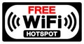 Free WiFi Hotspot Symbol Sign, Vector Illustration, Isolate On White Background Label .EPS10