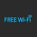 Free WiFi icon isolated on black background. Wireless internet connection concept. Network logo. Vector flat design. Royalty Free Stock Photo