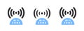 Free wifi icons. Wireless and wifi icon. Wireless internet symbol. Vector icons