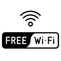 Free WiFi logo icon on yellow background