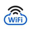 Free wifi logo zone in cloud - for stock