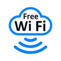 Free wifi logo zone in cloud - vector Royalty Free Stock Photo