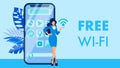 Free Wifi, Mobile Internet Vector Banner Concept