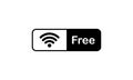 Free wifi sign in black. Internet connection. Vector on isolated white background. EPS 10