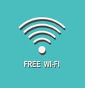 Free wifi sign. Wifi symbol. Wireless network icon. Wifi zone. Royalty Free Stock Photo