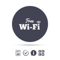Free wifi sign. Wifi symbol. Wireless Network. Royalty Free Stock Photo