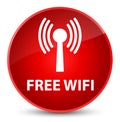 Free wifi (wlan network) elegant red round button