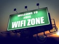 Free WiFi Zone - Billboard on the Sunrise.