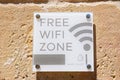 Free Wifi Zone sign, Victoria.