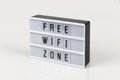 free wifi zone sign on white