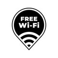 Free wifi zone vector icon. Public free wi-fi wlan hotspot