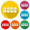 Free Word On Tags, simple color icon or logo, color set with long shadow Royalty Free Stock Photo