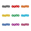 Free Word On Tags, simple color icon or logo, color set Royalty Free Stock Photo