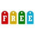 Free Word On Tags, simple color sign Royalty Free Stock Photo