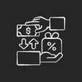 Freebie marketing chalk white icon on black background Royalty Free Stock Photo