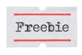 Freebie word on price tag sticker isolated on white