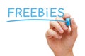 Freebies Handwritten With Blue Marker Royalty Free Stock Photo