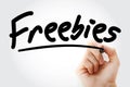 Freebies text with marker Royalty Free Stock Photo