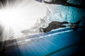 Freediver Dynamic with Monofin Performance from Underwater