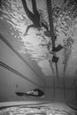 Freediver Dynamic with Monofin Performance from Underwater