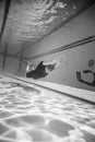 Freediver Dynamic with Monofin Performance from Underwater