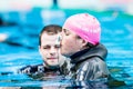 Freediver Finishing a Static Apnea Performance after few minutes