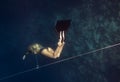 Freediver goes down by line