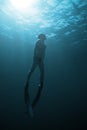 Freediver Underwater in San Andres, Colombia