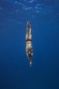 Freediver Underwater in San Andres, Colombia