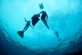 Freediving training in the depth of Blue Hole Royalty Free Stock Photo