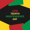 june teenth independence day typography graphic design Royalty Free Stock Photo