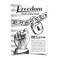 Freedom From Addiction Advertising Poster Vector