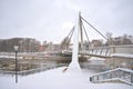 Freedom bridge in the snow, Tartu Royalty Free Stock Photo