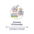 Freedom of assembly concept icon