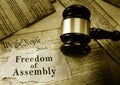 Freedom of Assembly First Amendment message Royalty Free Stock Photo