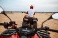 Freedom atv riding in desert, racer eyes view Royalty Free Stock Photo