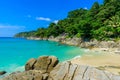 Freedom beach, Phuket, Thailand - Tropical island with white paradise sand beach and turquoise clear water and granite stones