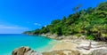 Freedom beach, Phuket, Thailand - Tropical island with white paradise sand beach and turquoise clear water and granite stones