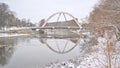 Freedom bridge in the snow, Tartu Royalty Free Stock Photo