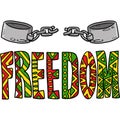 Freedom Broken Shakels Cartoon Colored Clipart